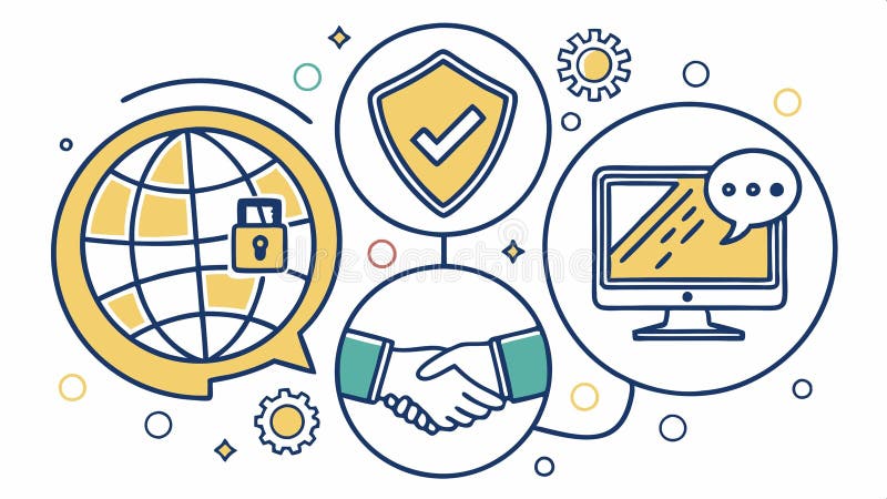 Cyber security and data protection, online safety and digital security vector design Generative AI vector illustration