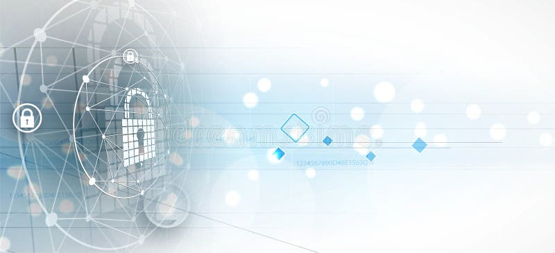 Cyber security and information or network protection. Future technology web services for business and internet project royalty free illustration