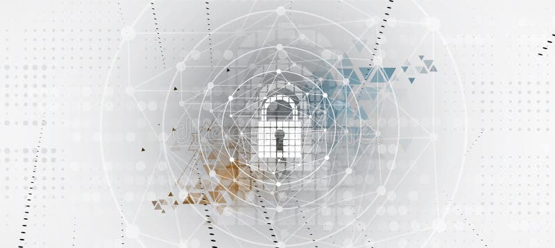 Cyber security and information or network protection. Future technology web services for business and internet project royalty free illustration Cyber security and information or network protection. Future technology web services for business and internet project royalty free illustration
