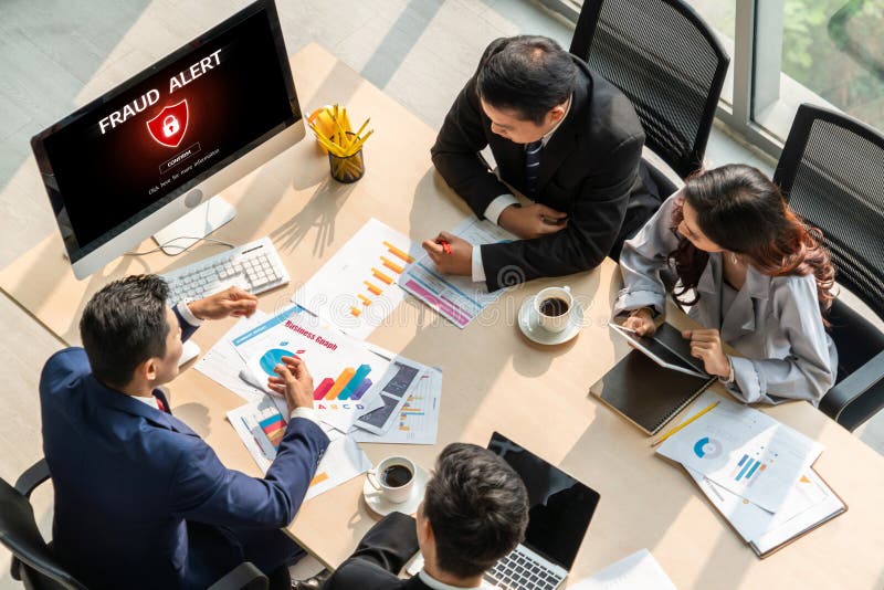 Cyber security software show alert of cyber attack for protection snugly stock photo