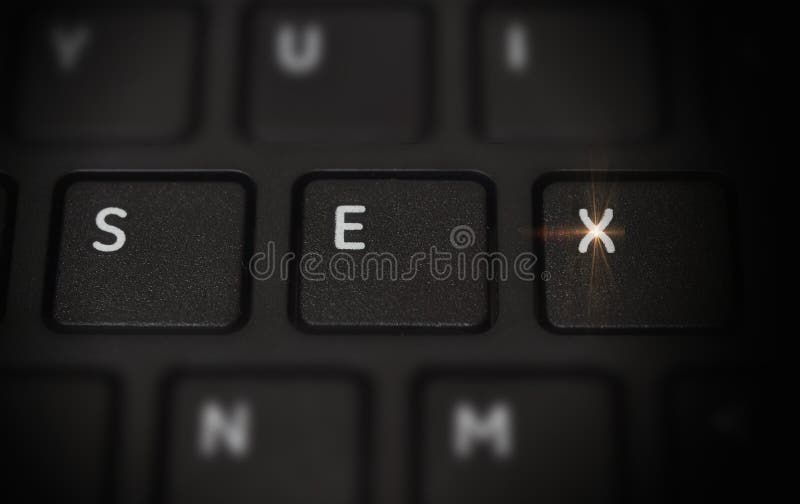 Computer keyboard with black keys spelling SEX online dating. Body cam stock images, royalty-free photos and pictures