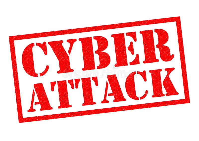 CYBER ATTACK red Rubber Stamp over a white background. CYBER ATTACK red Rubber Stamp over a white background.