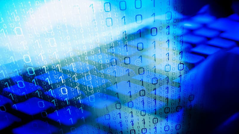 Cyberattack hack computer, hacker hands on keyboard stock photos