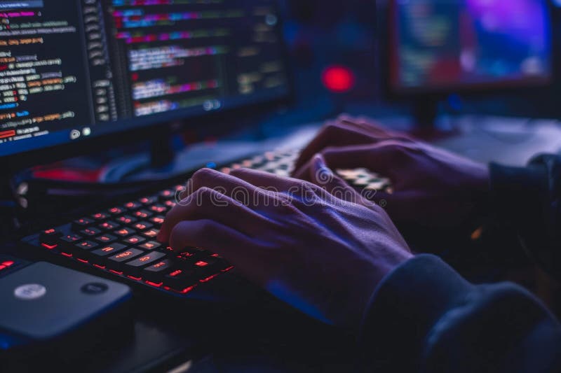 Cyberbezpieczeństwo i haker hacker komputer hacker w serwerowni anonimowy haker komputer zdjęcia royalty free