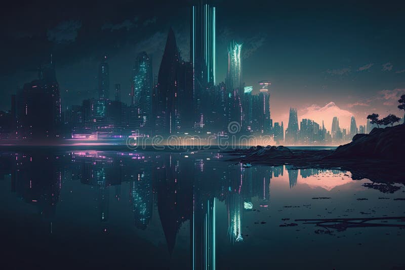 3d Art Illustration Of A Futuristic Cyberpunk Metropolis At Night With A  Sci Fi Twist Background, Technology Wallpaper, Digital Wallpaper, Sci Fi  Background Background Image And Wallpaper for Free Download