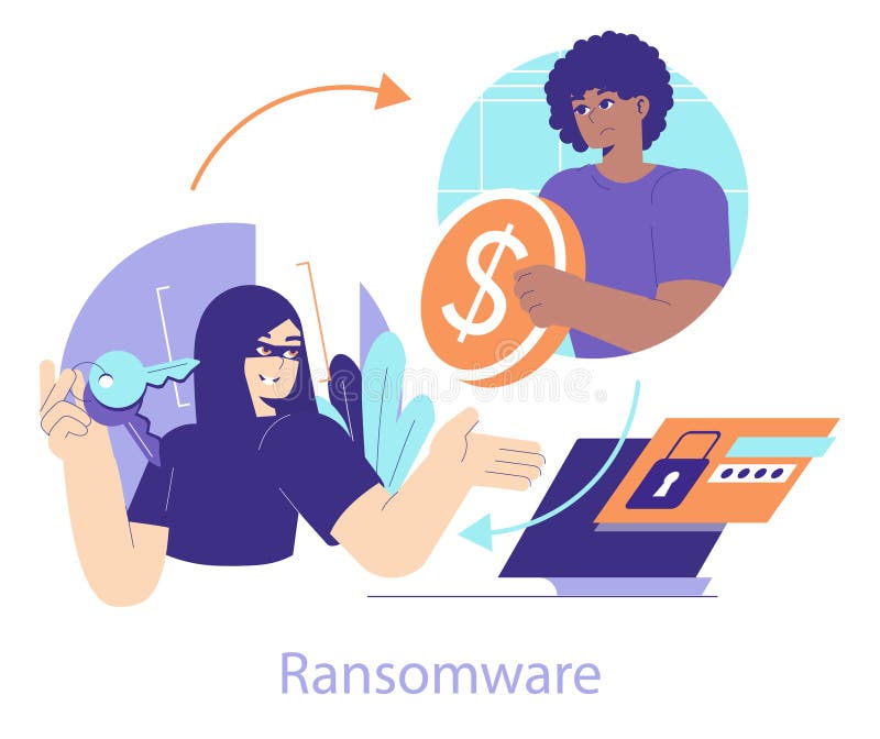 Cybercrime. Flat Vector Illustration royalty free illustration