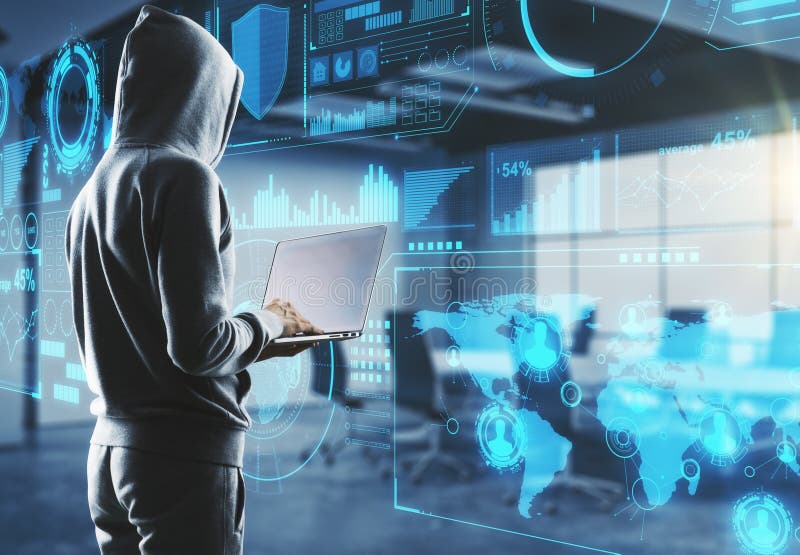 Cybercrime and hacking stock photo. Image of information - 121391210