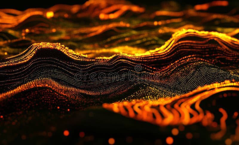 Cyberdata transmission. Blockchain data fields. The digital landscape of cyberspace. The electronic era, processed data stock photography