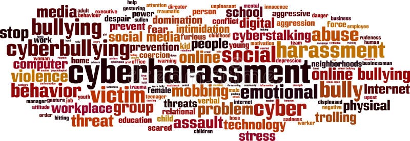 Cyberharassment word cloud stock illustration