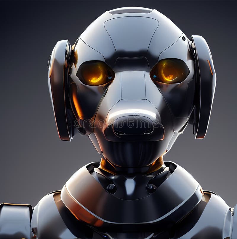 Cyberhund-ID-Portrait. ai-generiertes Bild stock abbildung