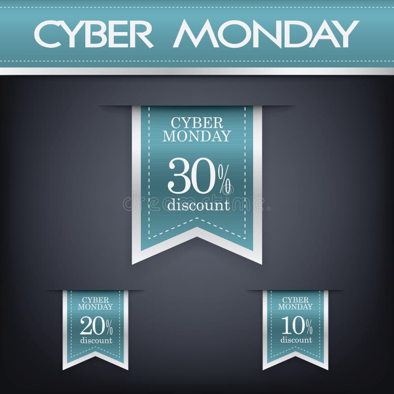 Web-Elemente für Cyber-Monday-Verkäufe lizenzfreie abbildung