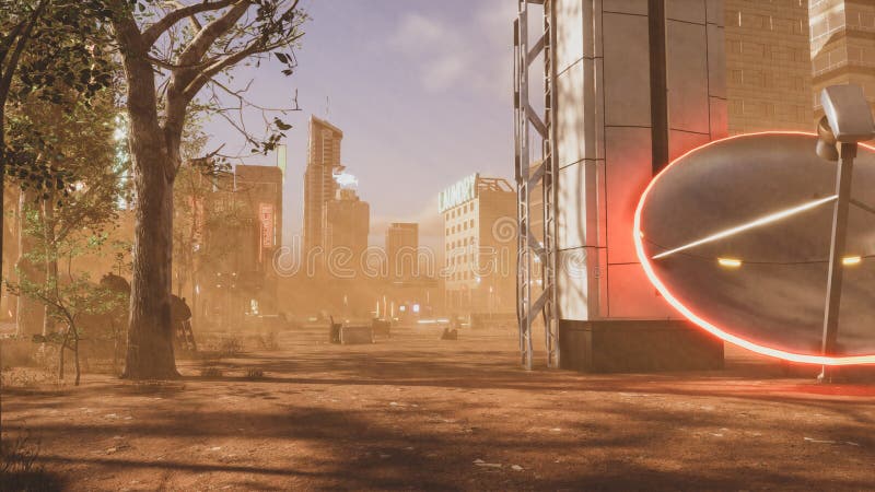 Cybernetic Desert City, Landscape of an Immersive Virtual Environment. Using 3D Rendering 