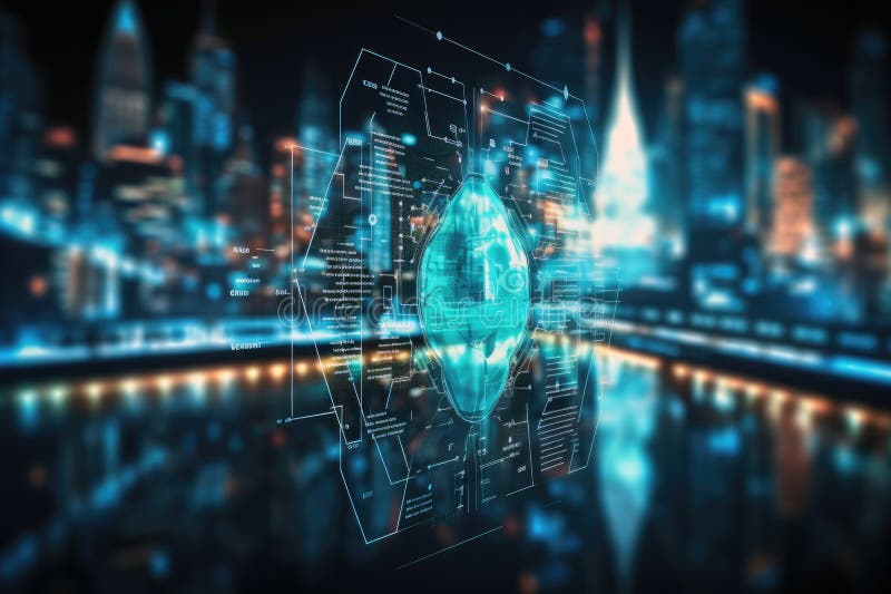 Cyberoczy. futurystyczny obserwator cctv. wygenerowane przez ai
