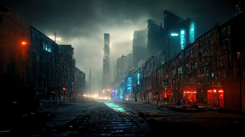 Premium AI Image  Cyberpunk city abstract illustration futuristic city  dystoptic artwork at night 4k wallpaper