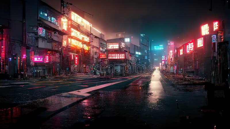 Cyberpunk Streets Illustration, Futuristic City, Dystoptic Artwork at  Night, 4k Wallpaper. Stock Illustration - Illustration of industry,  cyberpunk: 254965648