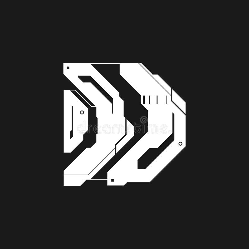 Cyberpunk futuristic arrow. Cyber futuristic design element. Digital cyber arrow, pointer, direction. Tech style pointer royalty free illustration