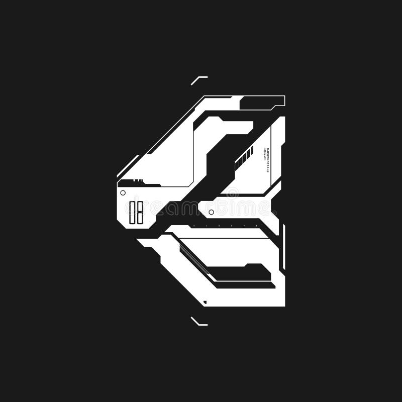 Cyberpunk futuristic arrow. Cyber futuristic design element. Cyber arrow, pointer, direction. Digital tech style pointer stock illustration