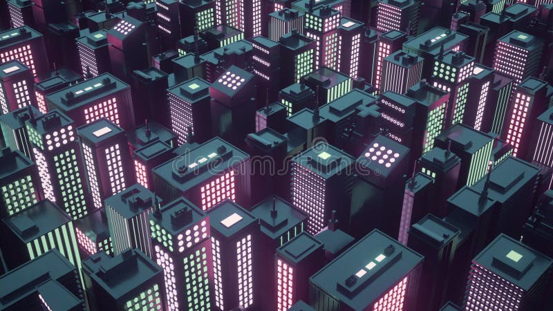 Isometric Cyberpunk City Wallpaper by patrika
