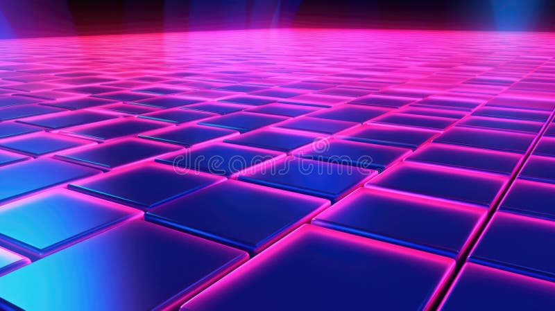 Cyberpunk neonljus i retrovåggeometrisk form. picturesk vektor illustrationer