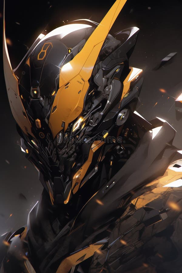 Cyberpunk Robot Helmet Design. durch künstliche Intelligenz lizenzfreie abbildung