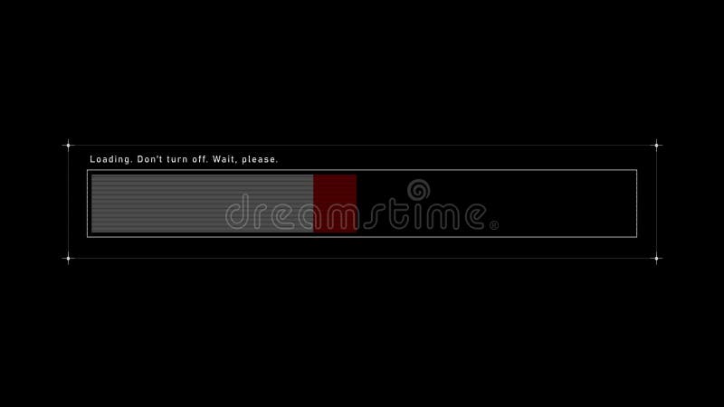 Cyberpunk style loading bar animation with glitches, digital distortions. stock video footage