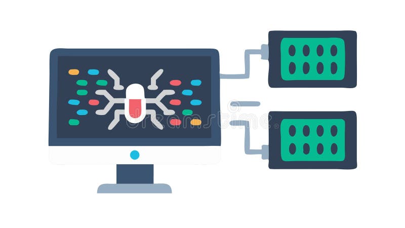 Cybersecurity Alert with a Bug Detected on a Computer System Vector, vector design Generative AI vector illustration