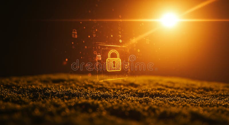 Cybersecurity Background Futuristic Digital Security Concept stock illustrationer