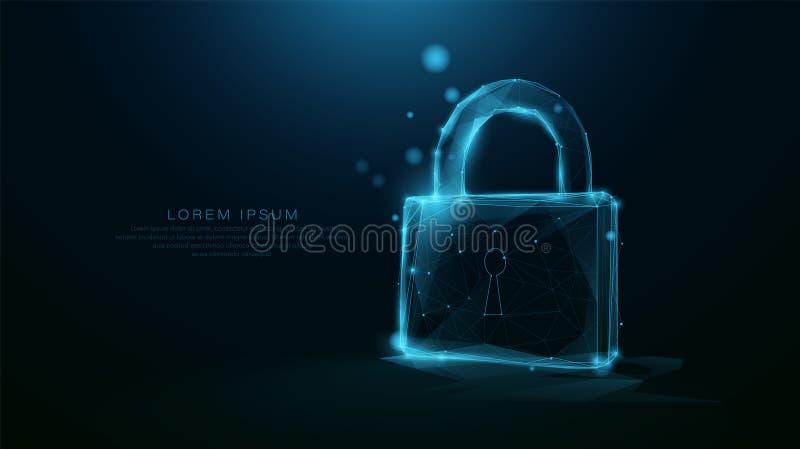 Cybersecurity Concept with Digital Padlock vector illustration