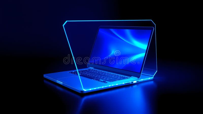 Cybersecurity Concept with Glowing Shield on Laptop Screen vector illustration