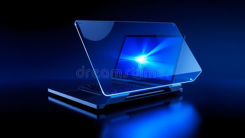 Cybersecurity Concept with Glowing Shield on Laptop Screen vector illustration