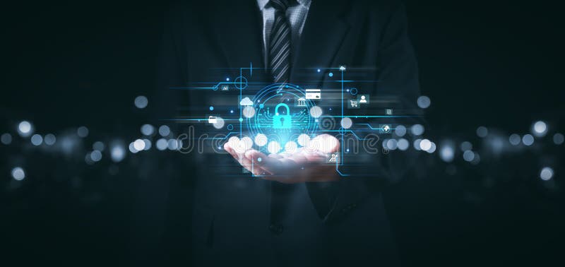 Cybersecurity concept, user privacy security and encryption, secure internet access Future technology and cybernetics, screen stock photos