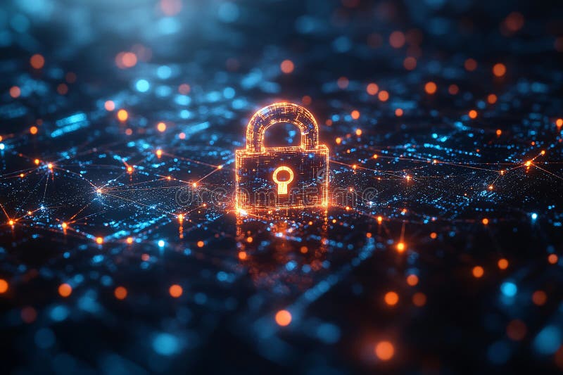 Cybersecurity Digital Lock stock photo