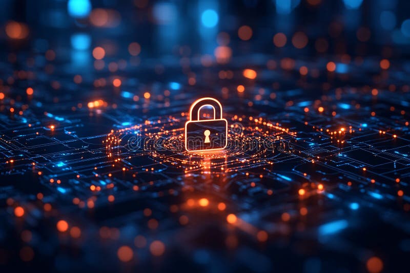 Cybersecurity Digital Lock royalty free stock images