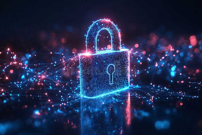 Cybersecurity Digital Lock stock photos