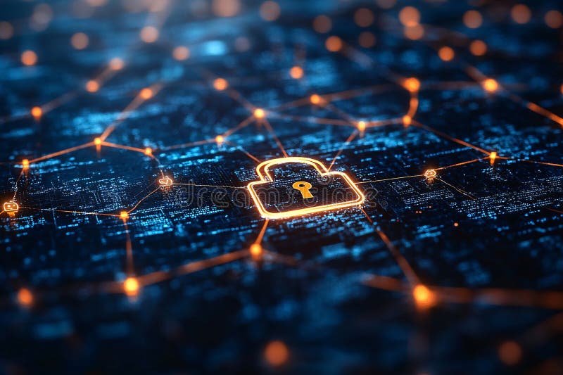 Cybersecurity Digital Lock royalty free stock photography