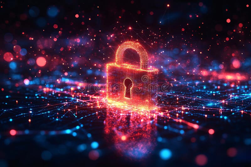 Cybersecurity Digital Lock royalty free stock photos