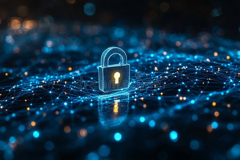 Cybersecurity Digital Lock stock photo