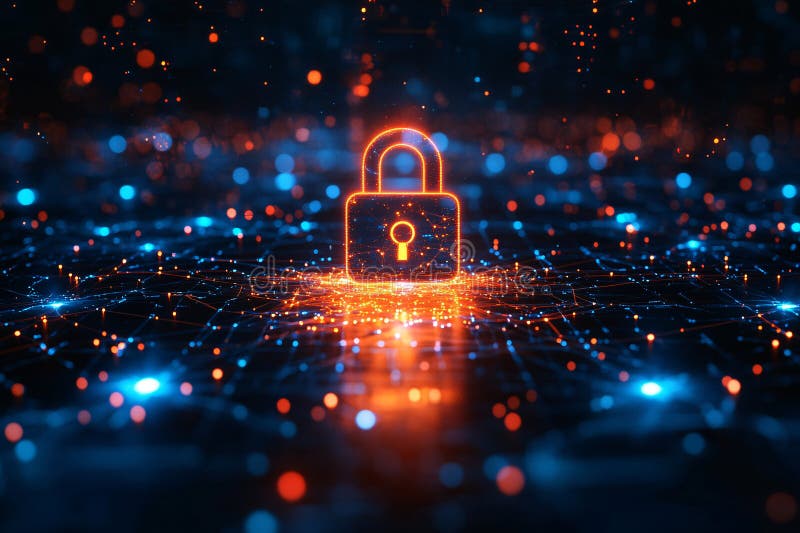 Cybersecurity Digital Lock royalty free stock images