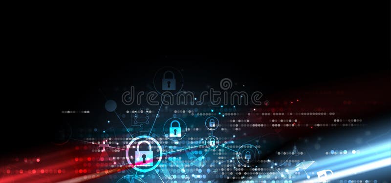 Cybersecurity e prote??o da informa??o ou da rede Os servi?os de Web futuros da tecnologia para o neg?cio e o Internet projetam-s ilustração royalty free Cybersecurity e prote??o da informa??o ou da rede Os servi?os de Web futuros da tecnologia para o neg?cio e o Internet projetam-s ilustração royalty free
