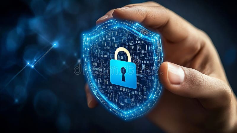 Cybersecurity Expert Protecting Data, Concept of Information Security, Privacy in Digital Age. vector illustration
