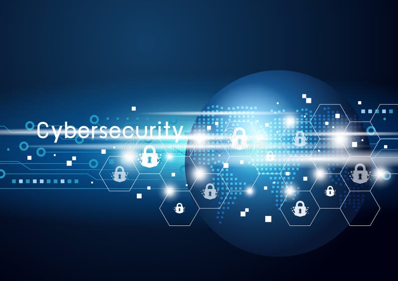 Cybersecurity and global network vector illustration stock illustration Cybersecurity and global network vector illustration stock illustration