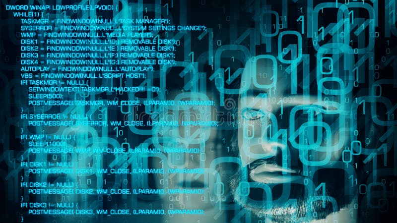 Cybersecurity hacker hacking computer password stock illustration
