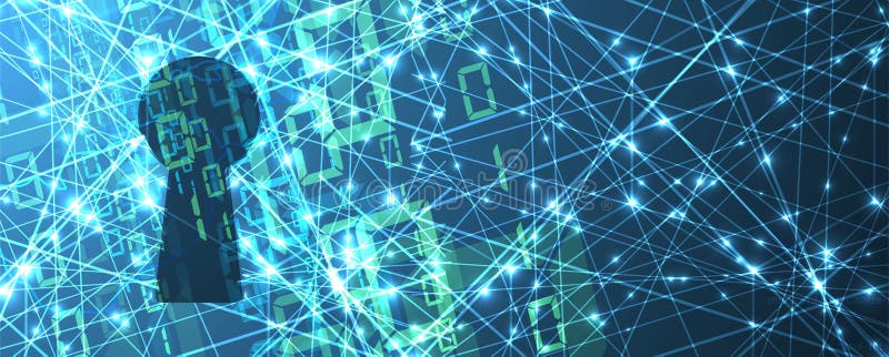 Cybersecurity and information or network protection. Future tech vector illustration Cybersecurity and information or network protection. Future tech vector illustration