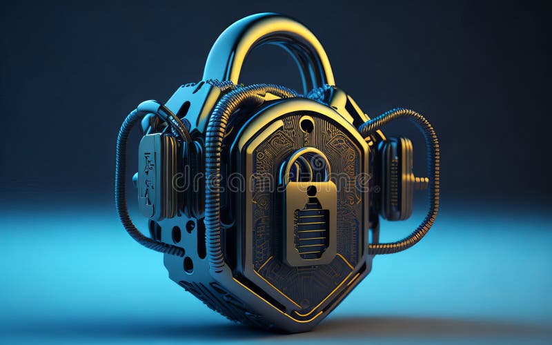 Cybersecurity S Importance Unlocked a 3D Look at the Padlock. Stock