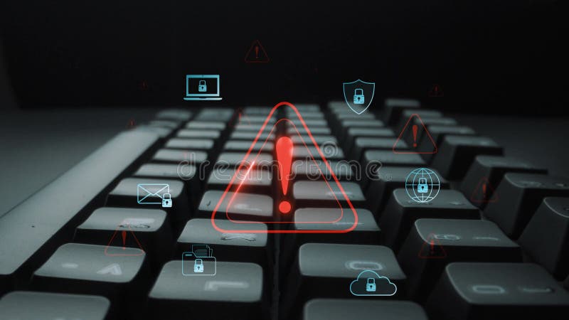 Cybersecurity threat alert and data breach warning Marrow vector illustration