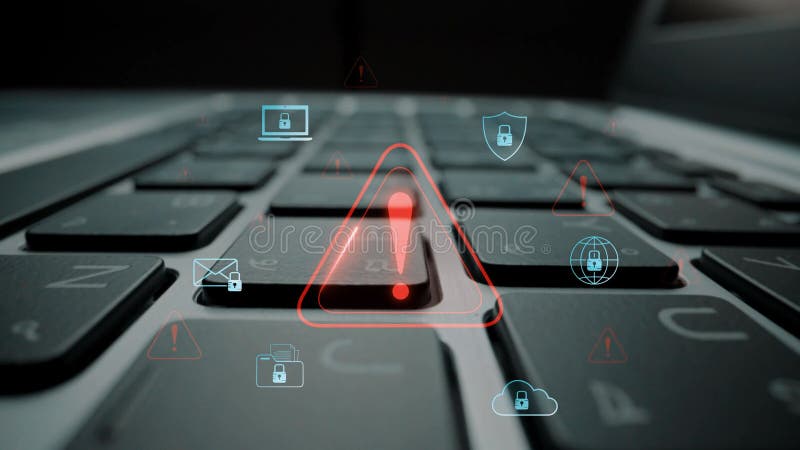 Cybersecurity threat alert and data breach warning Marrow royalty free illustration