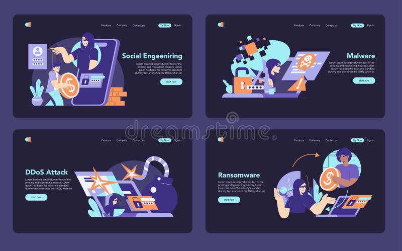 Cybersecurity Threats: Understanding Social Engineering royalty free illustration