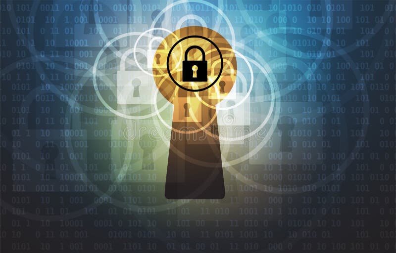 Cybersecurity και πληροφορίες ή προστασία δικτύων μελλοντική τεχνολογία διανυσματική απεικόνιση Cybersecurity και πληροφορίες ή προστασία δικτύων μελλοντική τεχνολογία διανυσματική απεικόνιση