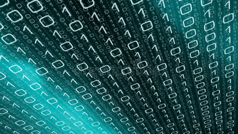 Cyberspace ai data processing, website live transmission binary code stock illustration