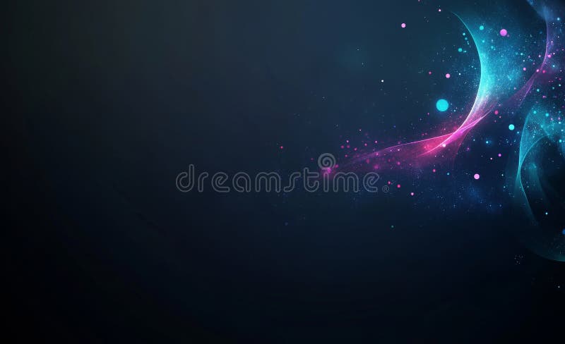 Cyberspace. Digital generation, electronic field, cyberdata flow. Blockchain data fields, processed data waves, big data stock image